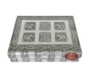 Boîte à bracelets en bois artisanal de qualité supérieure, aspect éléphant antique, 2 rouleaux - S.O. - Product Image 1