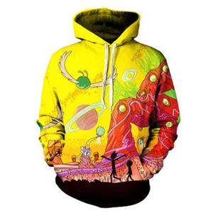 Over All Print Fleece Lined Fabric <b>Long</b> Sleeve Sublimation <b>Oversized</b> <b>Hoodie</b> for Men - Product Image 3