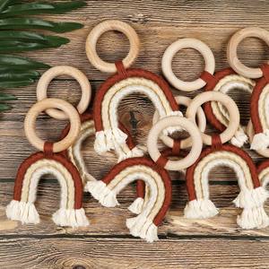 Crochet Arc-En-Ciel Bébé <span class=keywords><strong>Dentition</strong></span> Jouet Plage Bague En <span class=keywords><strong>Bois</strong></span> - Product Image 5