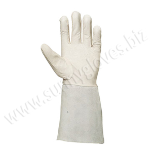 ถุงมือเชื่อมโลโก้ OEM แบบกำหนดเอง หนังแท้ ป้องกันมือสำหรับงานก่อสร้าง ป้องกันอาร์กอน ระบายอากาศได้ ป้องกันไฟฟ้า ทนความร้อน กันลื่น - Product Image 4
