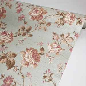 Papel pintado de vinilo de PVC elegante clásico Rosa Flor de lujo ignífugo respetuoso con el medio ambiente uso doméstico dormitorio revestimiento de paredes - Product Image 5