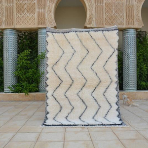 Alfombra Beni Ourain Moderna de 5'11"x4'3' Pies, Alfombra Marroquí - Product Image 1