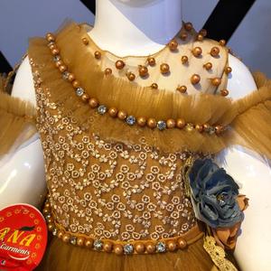 Double Gheri Embroidered Floral Satin Frock Set for Girls New Collection for Kids Birthday Parties Spring Occasions Flowers - Product Image 4