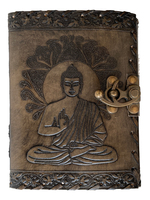 Grossiste Journal d'ombres en cuir véritable gaufré Grimoire bouddha fait à la main Carnet de notes papeterie Bloc-notes personnalisé