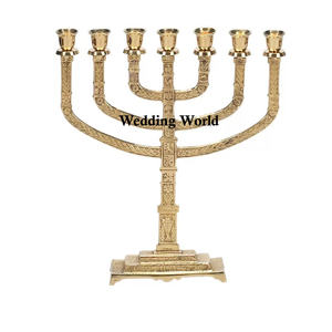 Diseñador Metal Menorah Calidad superior Hecho a mano Venta al por mayor Portavelas Clásico Elegante Lujo Nuevo diseñador Florero - Product Image 1