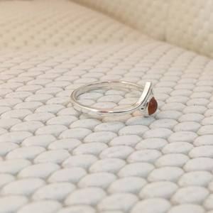 แหวนแต่งงานสเตอร์ลิงเงิน100% 925ดีไซน์เรียบง่ายไม่เหมือนใครแหวนแต่งงานพลอยคาร์เนเลียนจากธรรมชาติน่ารักคุณภาพดีติดตั้งกรอบสำหรับ - Product Image 2