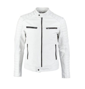 การออกแบบใหม่ฤดูหนาว2021แกะหนัง Zip Up ผู้หญิงแจ็คเก็ตแฟชั่นสบายๆในสีขาว - Product Image 1