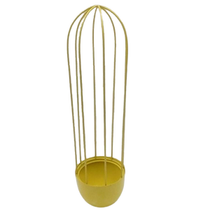 Planteur intérieur rond en fer forgé, fil de dôme, couleur jaune mat, grande taille, Design américain, jardinière d'extérieur pour la décoration de jardin, en vrac - Product Image 2