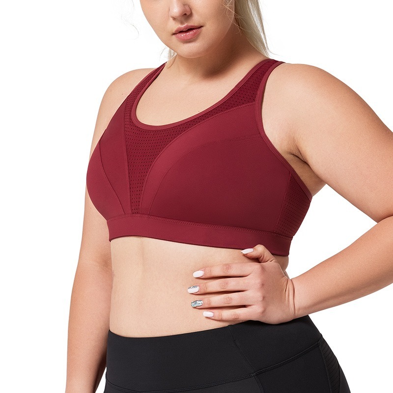 Adjustable Straps Fitness High Impact Supports Plus Size Sports Bra New Design Non-Padded for Women