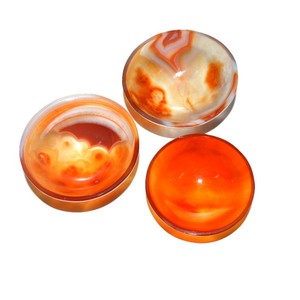 Bol en agate orange de qualité supérieure 45-55 mm - crystalexport.com en vente - Product Image 1