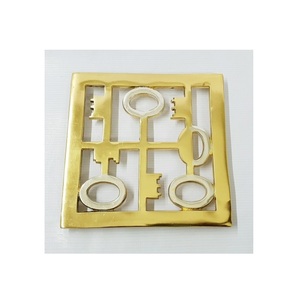 Antique Customized logo Print Elegant Designer Stylish Classic Unique Modern Hand Made Aluminum Square Kitchen <b>Trivet</b> - Product Image 1
