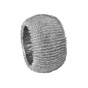 Anillos de Servilleta Hechos a Mano con Cuentas Negras Indias, Forma Redonda, Colores de Cuentas Negras Hechas a Mano, Anillos de Servilleta con Cuentas - Product Image 2