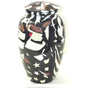 Nueva urna de cenizas conmemorativas de recuerdo pintada moderna para proveedores de cenizas humanas sagradas, urna de cenizas para adultos de Metal Vintage - Product Image 1