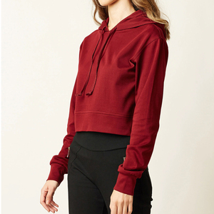 Sudadera con capucha con logotipo personalizado para mujer, top corto con capucha para niña, Sudadera con capucha de gran tamaño para mujer - Product Image 2