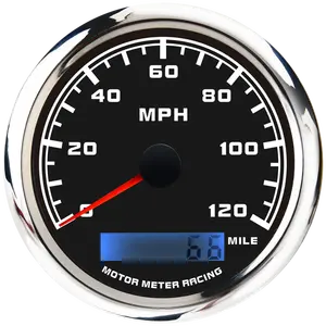 85mm white LED display digital 120mph electrical GPS speedometer gauge