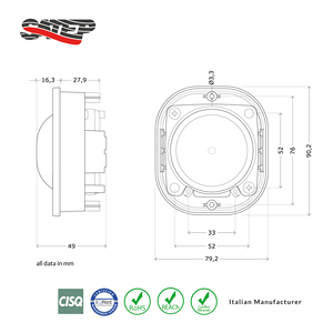 ลำโพงไซเรน 107 เดซิเบล รุ่น CR037 สำหรับไซเรนกันขโมย ผลิตในอิตาลี - Product Image 5