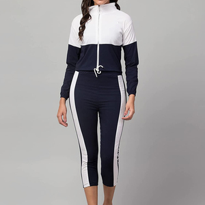 Las mujeres de ropa de Fitness sudor trajes sudaderas con capucha pantalones conjuntos en poliéster de lana para la venta - Product Image 3