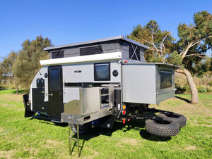 Remolque de Campamento Ligero de 13 pies, Modelo 2025, <span class=keywords><strong>4X4</strong></span>, Remolcable, con Techo Elevable, <span class=keywords><strong>Caravana</strong></span> <span class=keywords><strong>Pequeña</strong></span> con Cocina Extraíble para Camioneta, en Venta - Product Image 4
