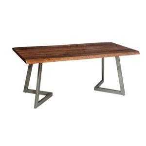 Table à manger avec pieds en métal, table moderne de luxe, nouveaux Design, en bois massif, pour le salon et la salle à manger, 1 pièce - Product Image 6