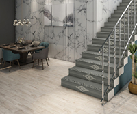 Carrelage en porcelaine de haute qualité, aspect marbre blanc Carrare, pour marches et rehausseurs, carrelage pour marches, 300x1200 mm
