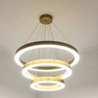 Led anneau de cuivre lustre pour salon pendentif lumière