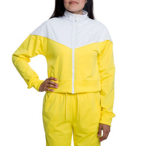 Chándal de manga larga de Color sólido para mujer, chándal con cremallera, conjunto de chándal de 2 piezas, trajes de chándal - Product Image 1