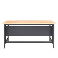 Modern verstelbaar bureau voor thuiskantoor met metalen frame, zwart houten MDF meubilair