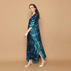 Caftán Tie-Dye de verano para mujer, ropa de playa de manga larga con cuello en V, novedad de 2022 - Product Image 6