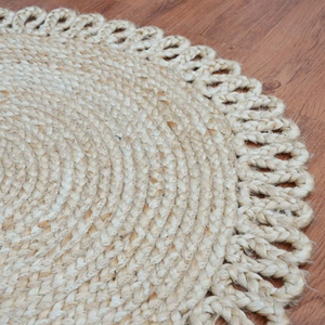 Tapis de jacinthe rustique rond et personnalisé, tapis de sol en paille fait à la main, vente en gros, fabriqué au Vietnam, - Product Image 3