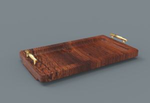 Bandeja de servicio para el hogar, bandeja decorativa de madera y Metal para Hotel y restaurante - Product Image 4