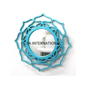 Iron Mirror <b>Frame</b> Flower Round Design Color Painted Finished Standard Mirror <b>Frame</b> New Design Metal Custom Shape Mirror <b>Frame</b> - Product Image 1
