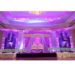 美丽皇家婚礼舞台最新热卖婚礼舞台优雅印度婚礼现代舞台装饰美国