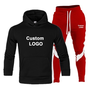 Jersey liso con capucha para hombre, traje masculino de chándal con bolsillo de canguro, ajuste de cuerpo activo, Color sólido, Color blanco - Product Image 2