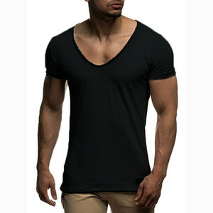 Camisetas deportivas de manga corta para hombre, blusa informal en blanco con servicio de impresión personalizado - Product Image 3