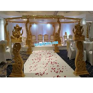 Nouveau Mandap de mariage en bois Akshra, design exceptionnel, décoration de Mandap époustouflante, Mandap de mariage en bois sculpté décoré, Londres - Product Image 1