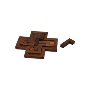 Juego de decoración de madera para niños, rompecabezas de diseño de la justicia con acabado Natural - Product Image 4