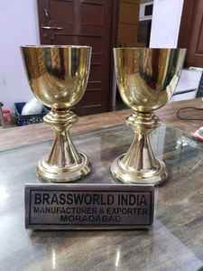 FINITION EN LAITON CUIVRE CALICE ET PATEN ÉGLISE FOURNITURES par Brassworld Inde - Product Image 4