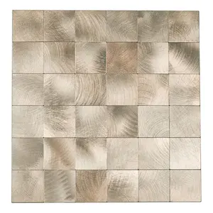 Instant Peel And Stick Champagne Gold Brushed Aluminium Mosaic Tile