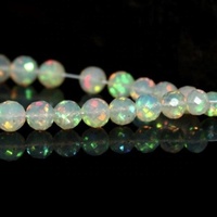 Perles rondes facettées en opale éthiopienne Welo multi-feu naturelle de 5 mm et 9 mm, brin pour la fabrication de bijoux chez un fabricant de pierres précieuses