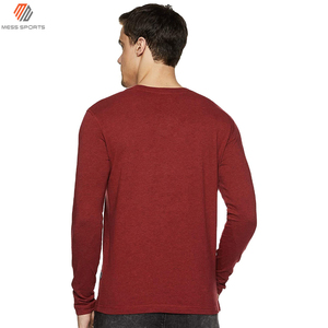 T-shirt uni de qualité supérieure à manches longues pour hommes |   T-shirt à manches longues col rond 100% coton de haute qualité - Product Image 5