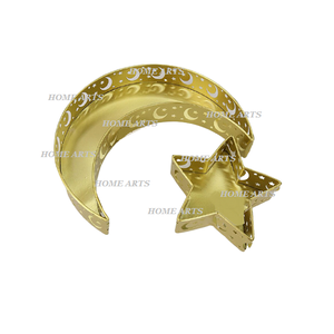 ถาดขนมช็อคโกแลตรูปดวงจันทร์และดาวถาดเสิร์ฟขนมวันสีทองทำจากโลหะ - Product Image 6