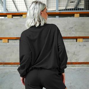 Wholesale Custom Women's Winter Yoga Set New Arrival <b>Long</b>-<b>Sleeved</b> Crop <b>Top</b> Pullover Hoodie Loose Fitness Shorts Tie-Dyed 100% - Product Image 6