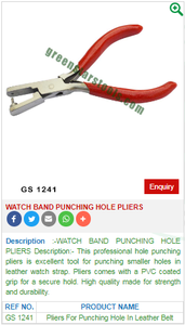 GS 1241 Pince à trous en acier et acier inoxydable Outils de bijouterie essentiels pour bijoutiers pour bracelet de montre - Product Image 2