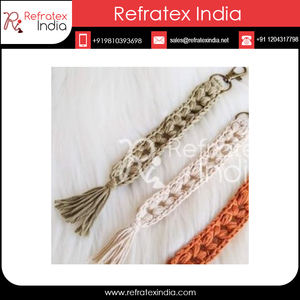 LLavero de macramé de algodón hecho a mano, bolsa decorativa - Product Image 2