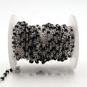 Spinelle Noir naturel Pierres Précieuses À La Main Chaîne de Chapelet Perlé Acheter En Ligne Maintenant Du Fabricant Indien Au Coût D'usine - Product Image 1