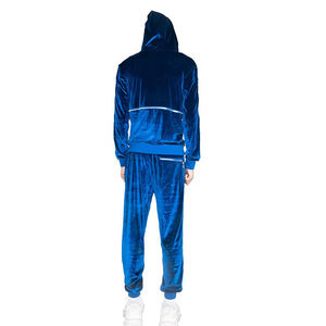 Survêtement de sport en velours bleu Royal pour hommes, ensemble de Jogging ou de Football à Logo personnalisé, nouvelle collection 2021, 2020 - Product Image 4