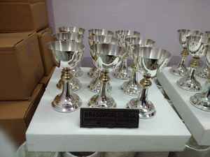 Brassworld Inde Calice en laiton argenté avec bouton doré Modèle religieux poli Fournitures d'église en métal durable - Product Image 6