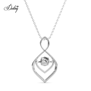 Delicado colgante de Calista torcido de baile adornado con cristales de Swarovski Daisini joyería plata 925 collar de moda - Product Image 4