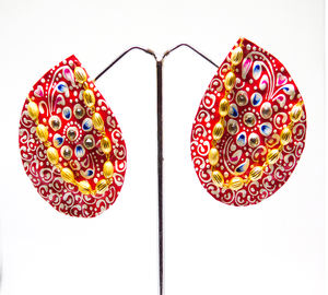 Trending handpainting <b>stud</b> hoop Brass <b>Earrings</b> for <b>girls</b> and women - Product Image 2