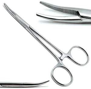 Fishing Clamp Set 5.5 Straight Hemostat Forceps Locking Tweezers Clamp  Stainless Steel (Black)